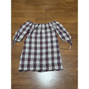 Off the Shoulder Plaid Dress